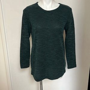 Croft&Barrow Forest Green Long Sleeved Top Sz M